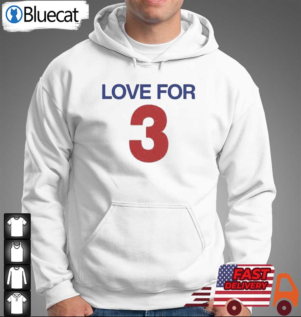 Official Love For 3 Damar T-shirt Hoodie - Bluecat