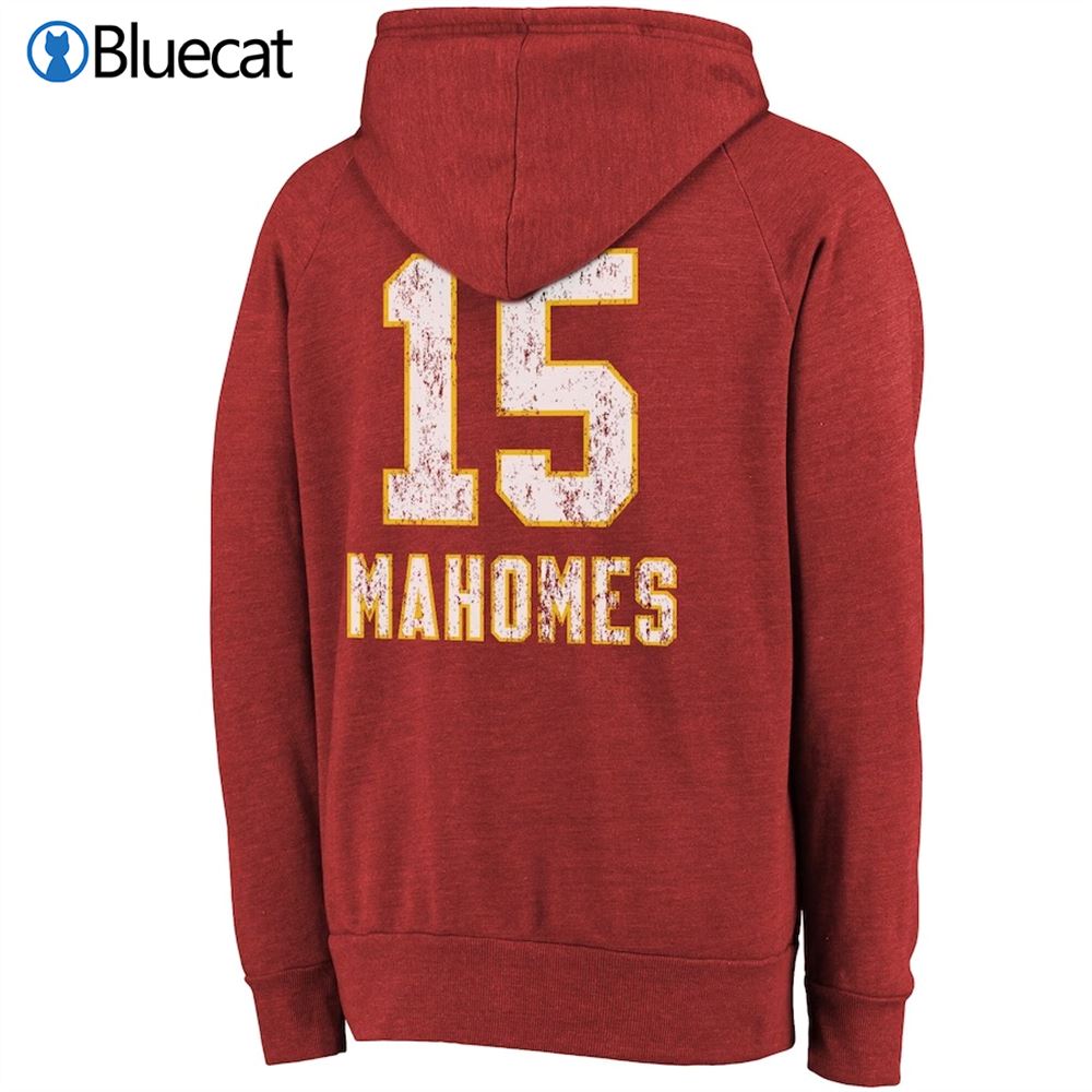 Patrick Mahomes Kansas City Chiefs Majestic Threads Super Bowl Lvii Name Number Pullover Hoodie