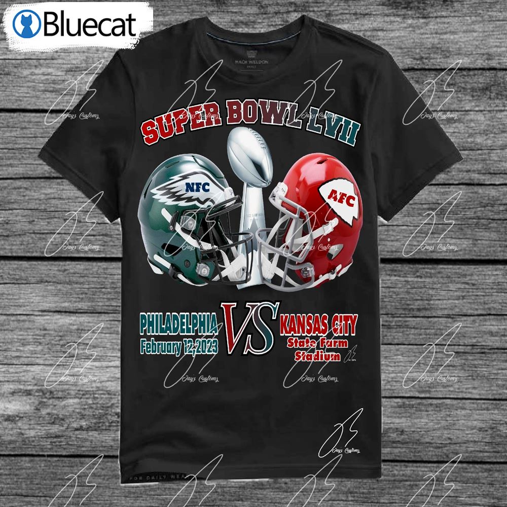 Super Bowl Lvii Graphic Tee Philadelphia Vs Kansas City 