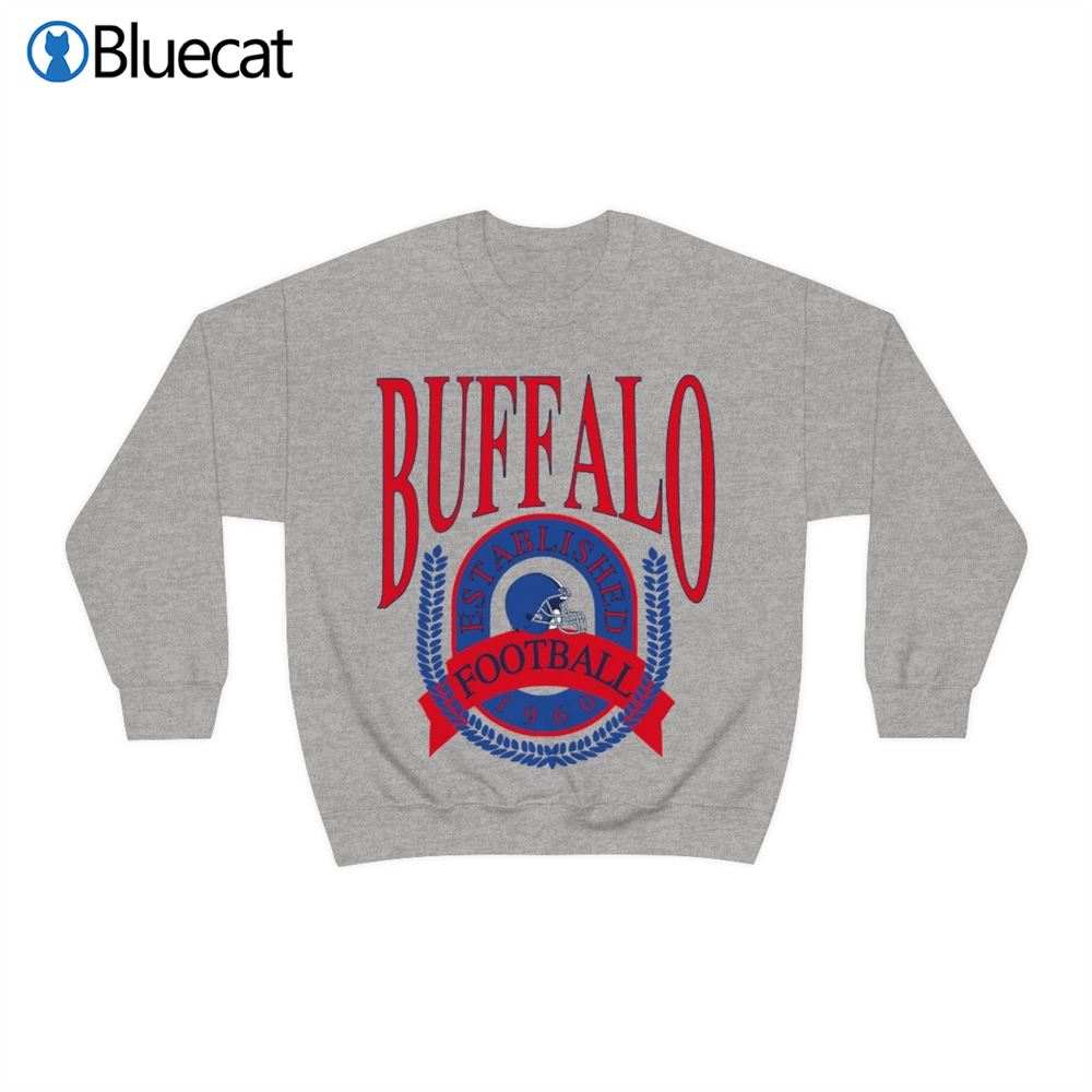 CustomCat Buffalo Bills Retro NFL Hoodie Sport Grey / 5XL