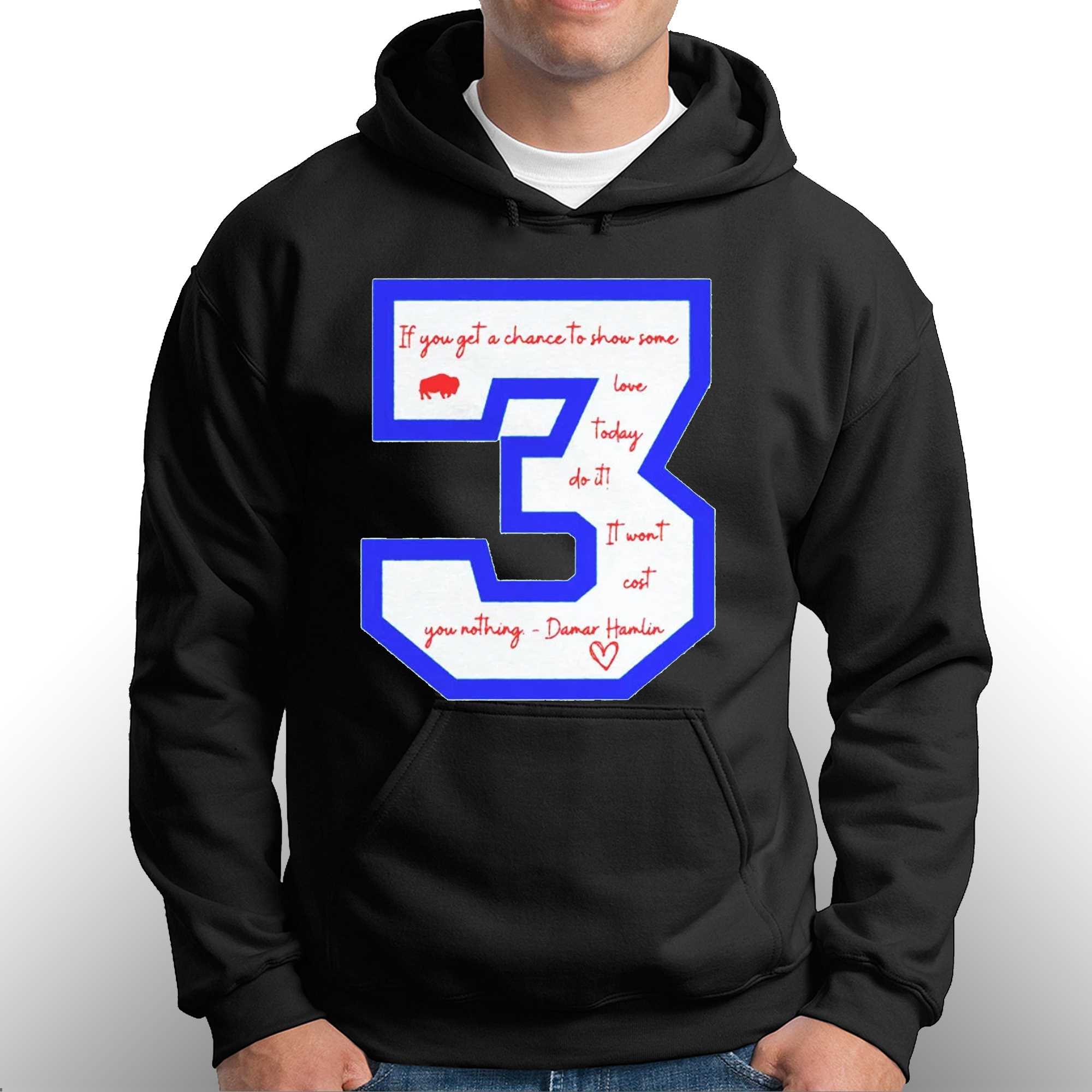 Damar Hamlin Sweatshirt Vintage Buffalo Bills Number 3 - Anynee