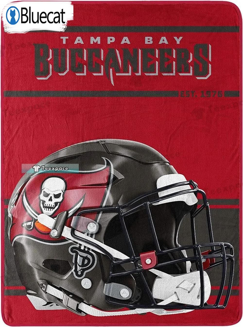 Buccaneers Football Helmet Red Blanket 