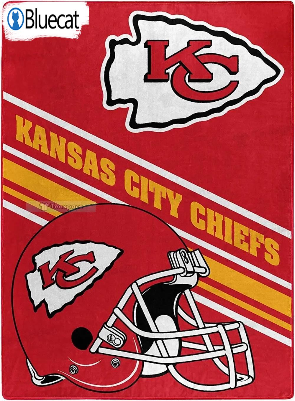Chiefs Logo And Helmet Blanket Chiefs Gift 