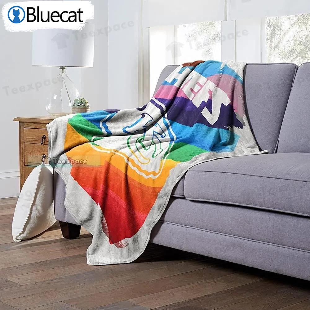 Chiefs Rainbow Color Blanket Chiefs Gift For Her 