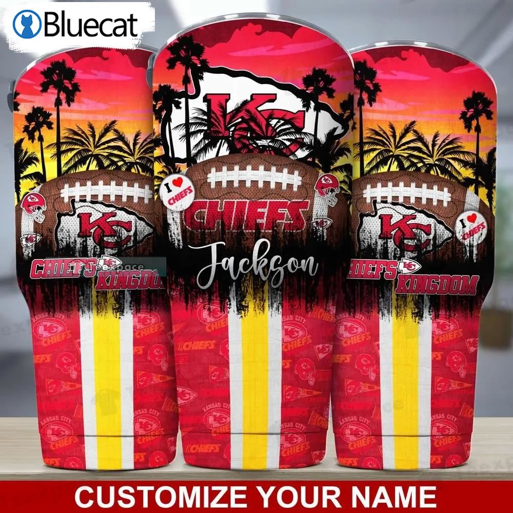 Custom Name Chiefs Tropical Style Fans Tumbler 