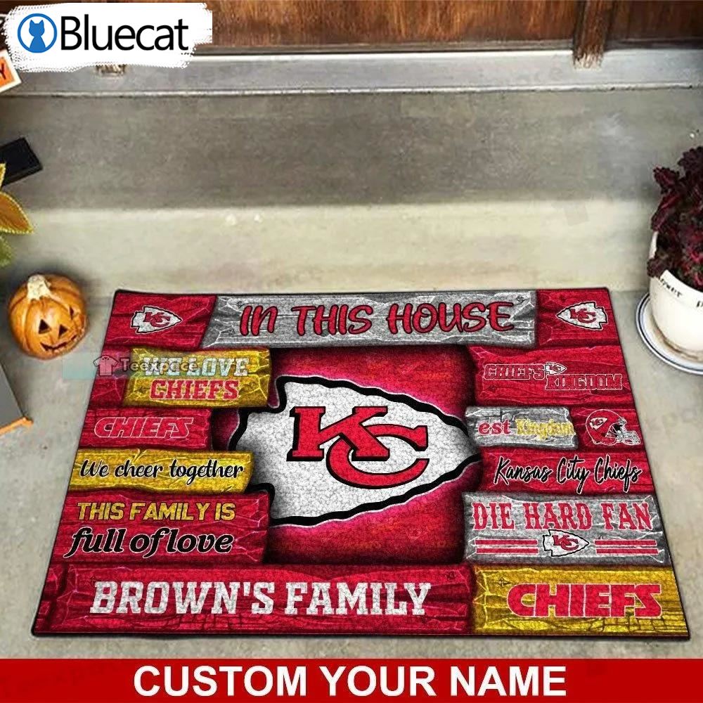 Custom Name Kansas City Chiefs Die Hard Fan Doormat