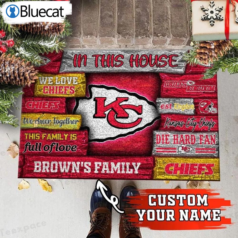 Custom Name Kansas City Chiefs Die Hard Fan Doormat 