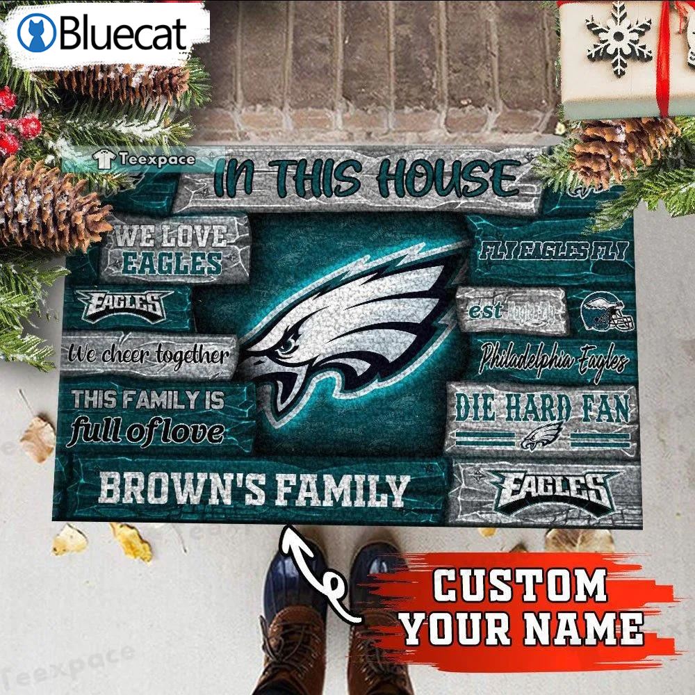 Custom Name Philadelphia Eagles Die Hard Fan Doormat 