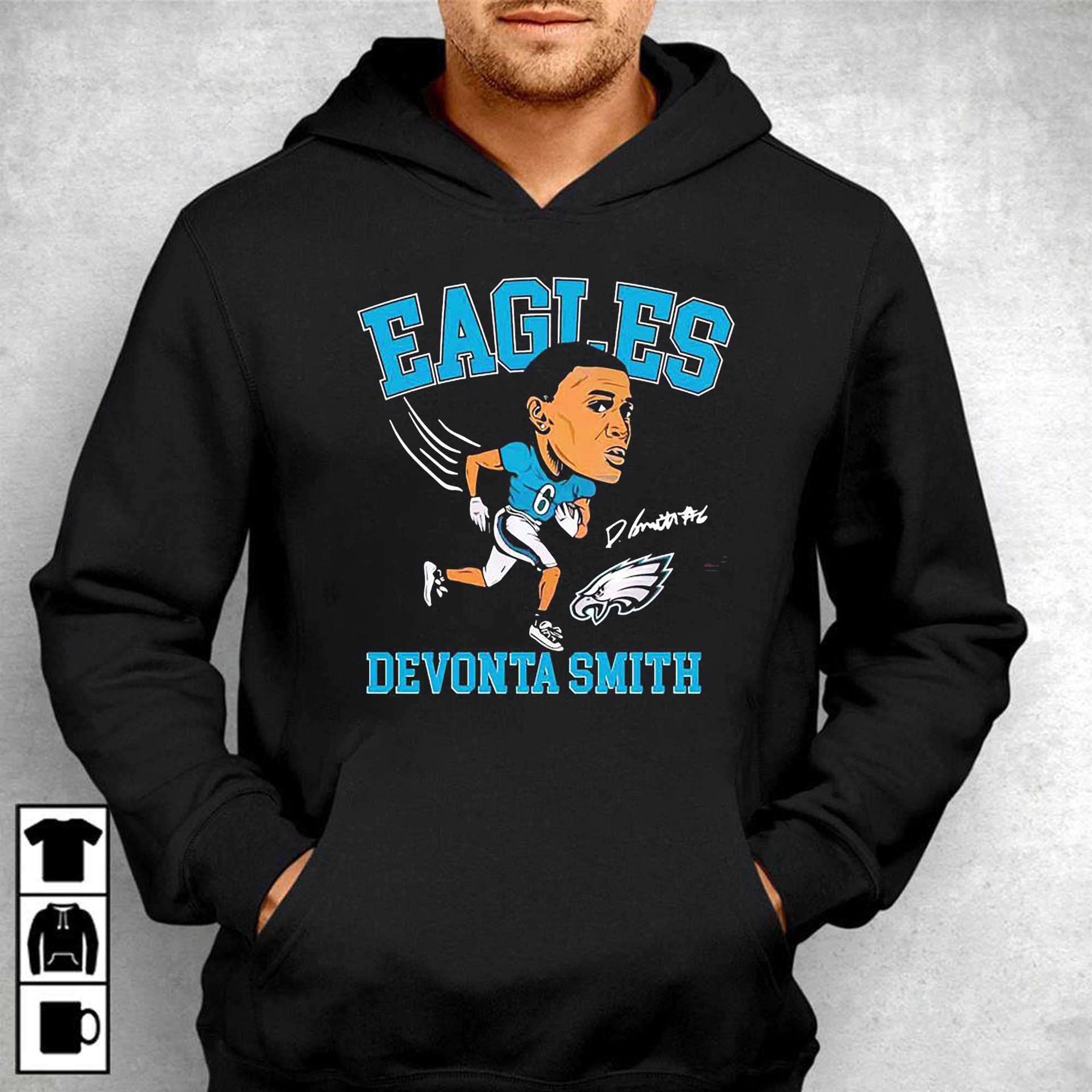 Devonta smith emoji big head signature philadelphia eagle shirt