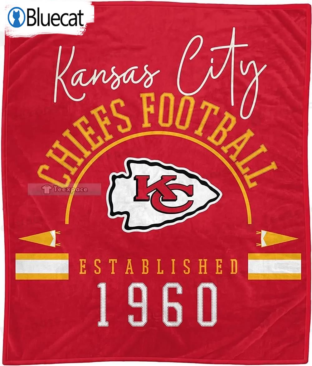 Kansas City Chiefs Established 1960 Plush Blanket Chiefs Gift 