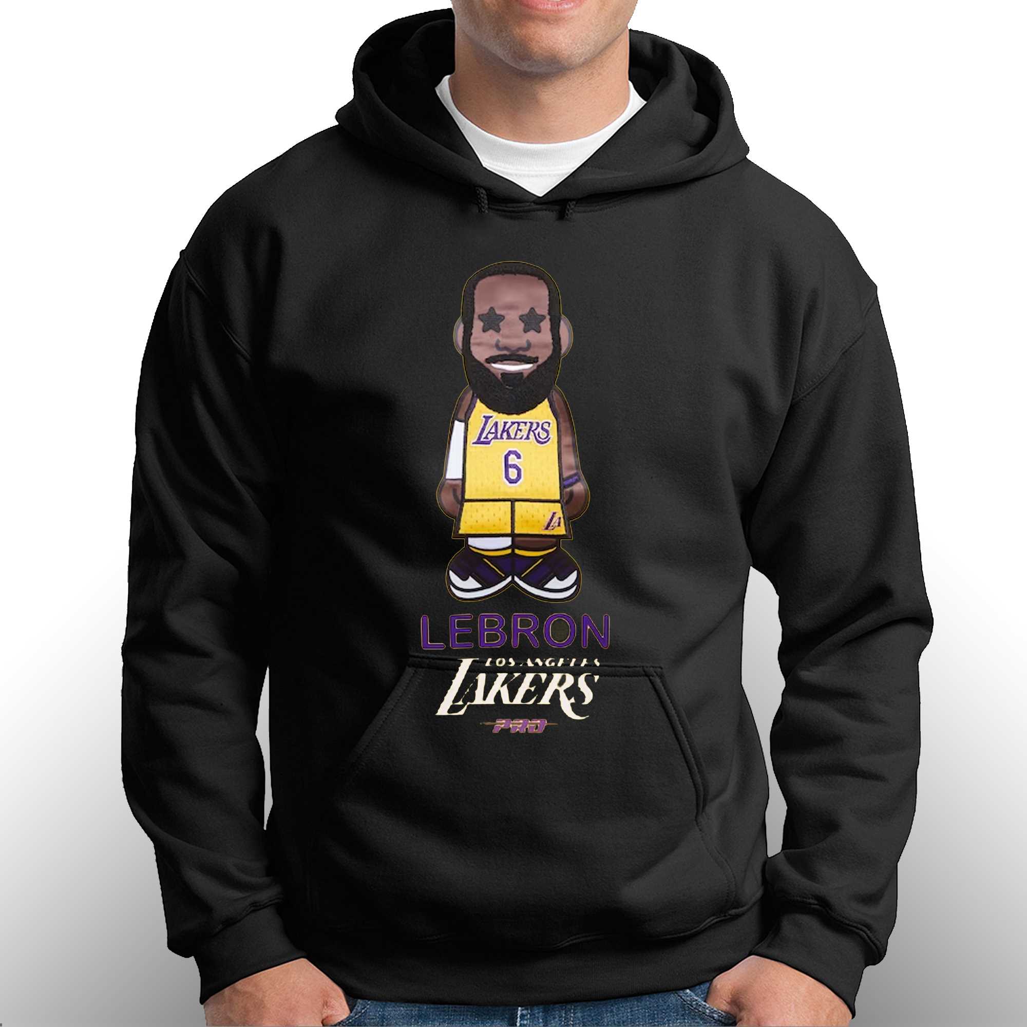 LeBron James Los Angeles Lakers Gold #6 Caricature Shirt - Peanutstee