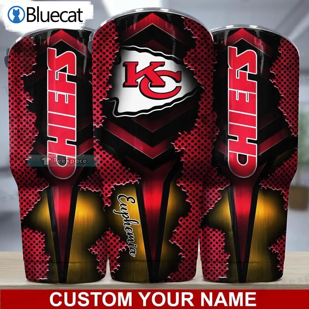 Personalized Name Kc Chiefs Red Tumbler 