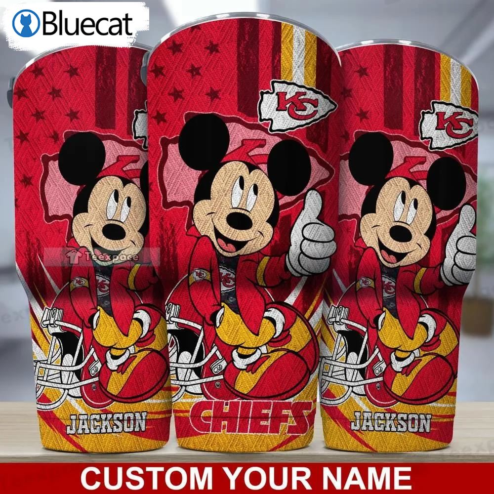 Personalized Name Mickey Mouse Kansas City Chiefs Tumbler 