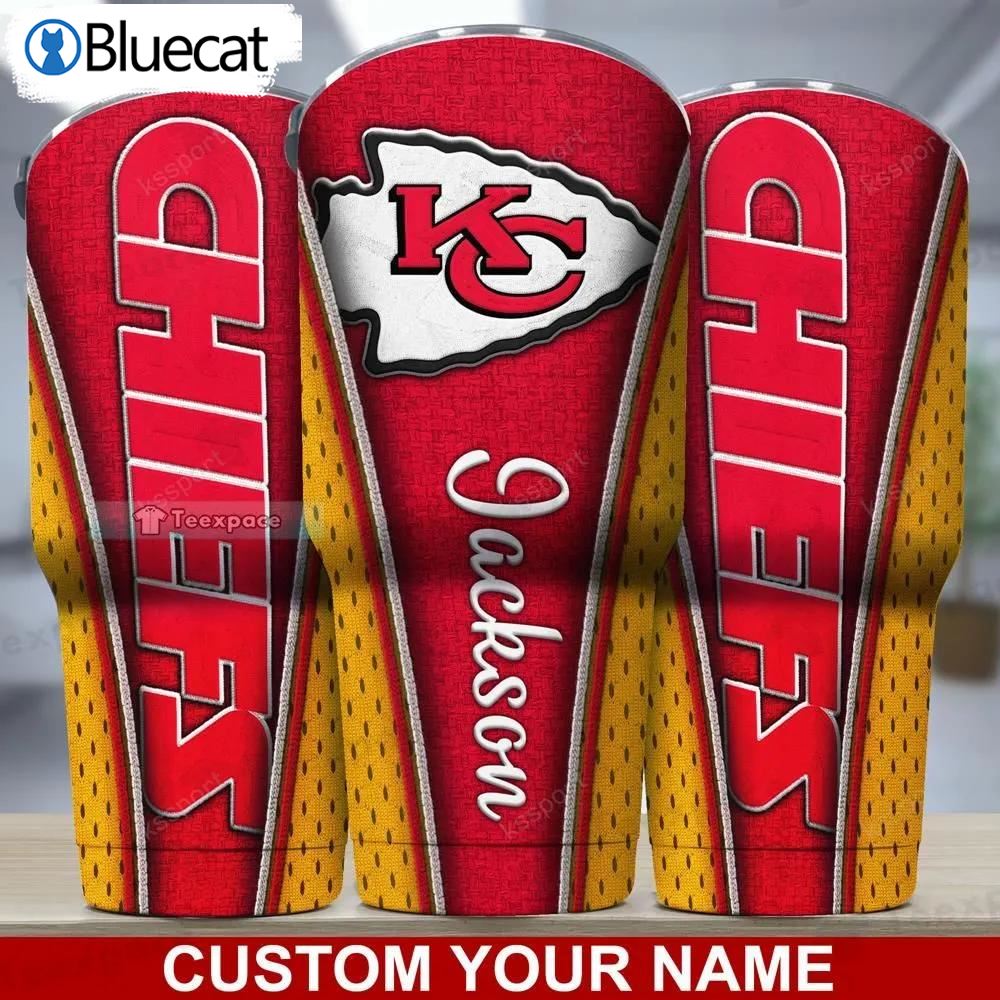 Personalized Name Red Kansas City Chiefs Tumbler 