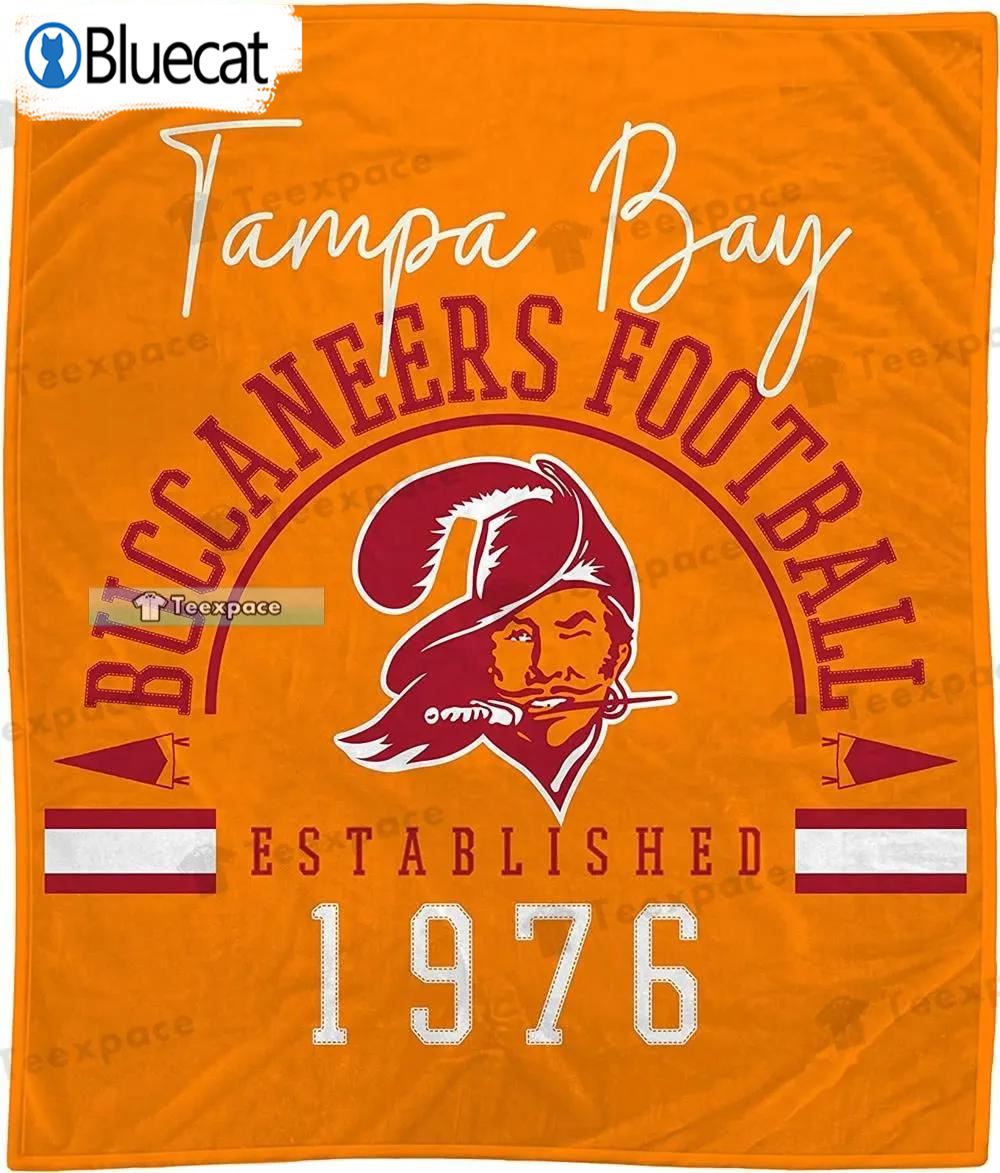 Tampa Bay Buccaneers Football Vintage 1976 Orange Blanket 