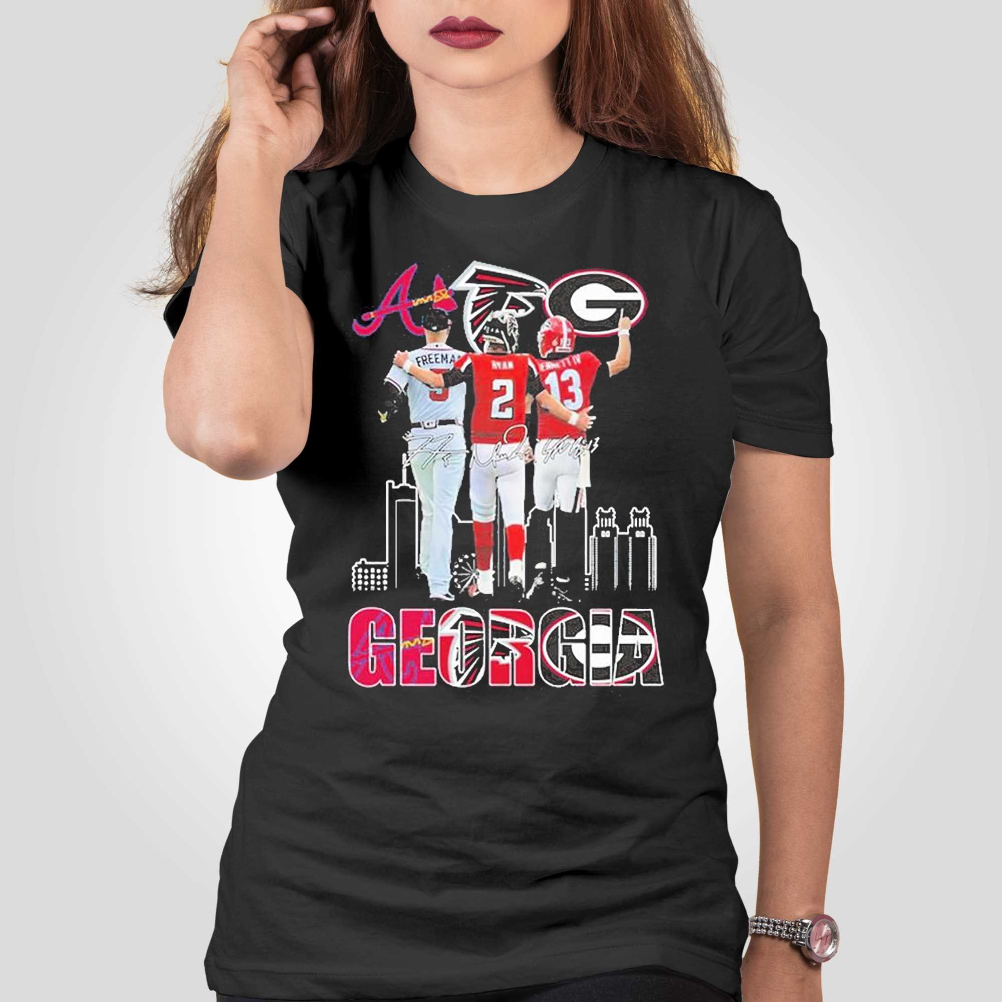 Georgia Freddie Freeman Matt Ryan And Stetson Bennett IV Signatures Shirt,  hoodie, sweater, long sleeve and tank top