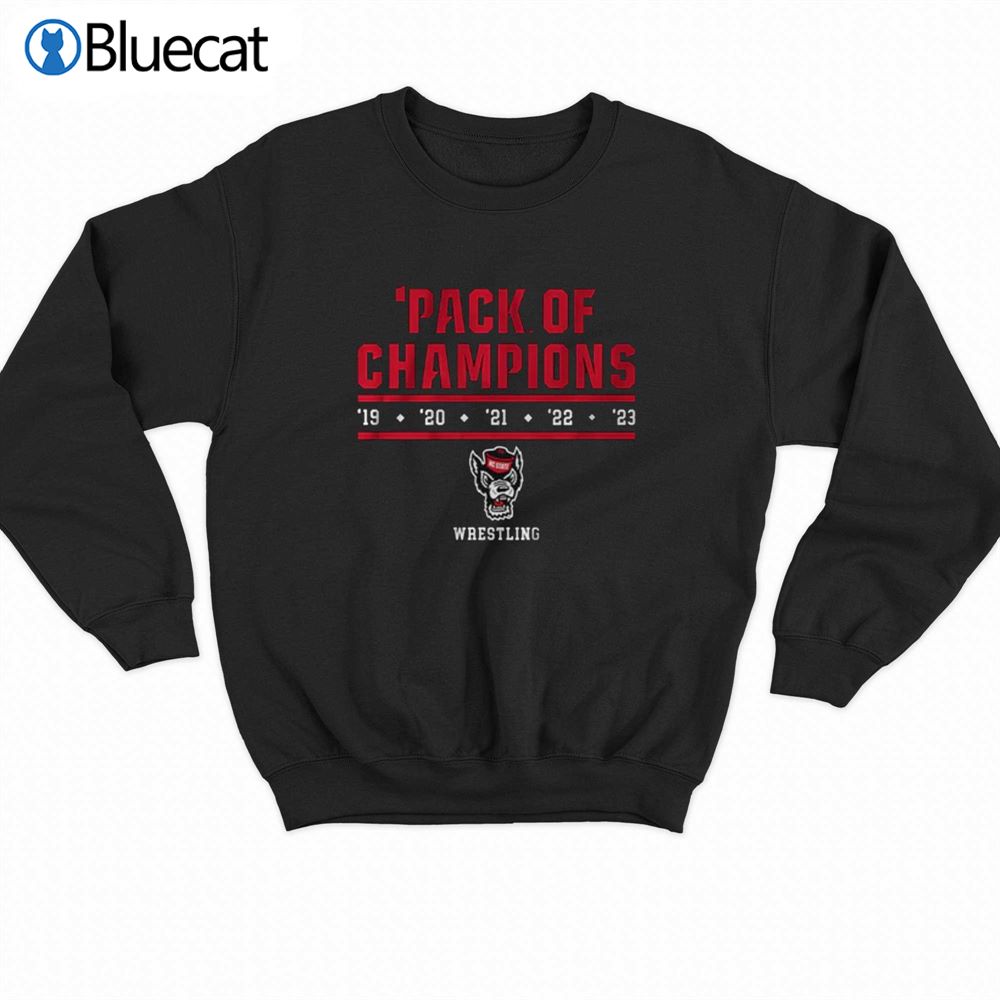 Nc State Wrestling 2023 Pack Of Champions T-shirt 