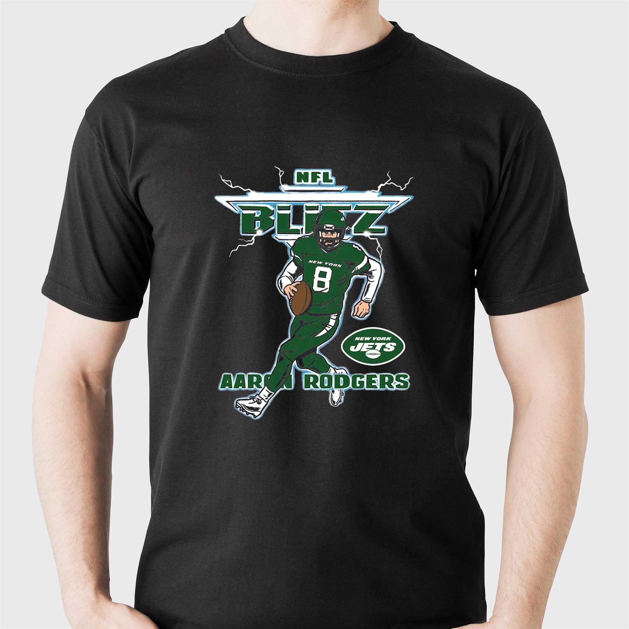 aaron rodgers new york jets homage blitz graphic t shirt 1 1