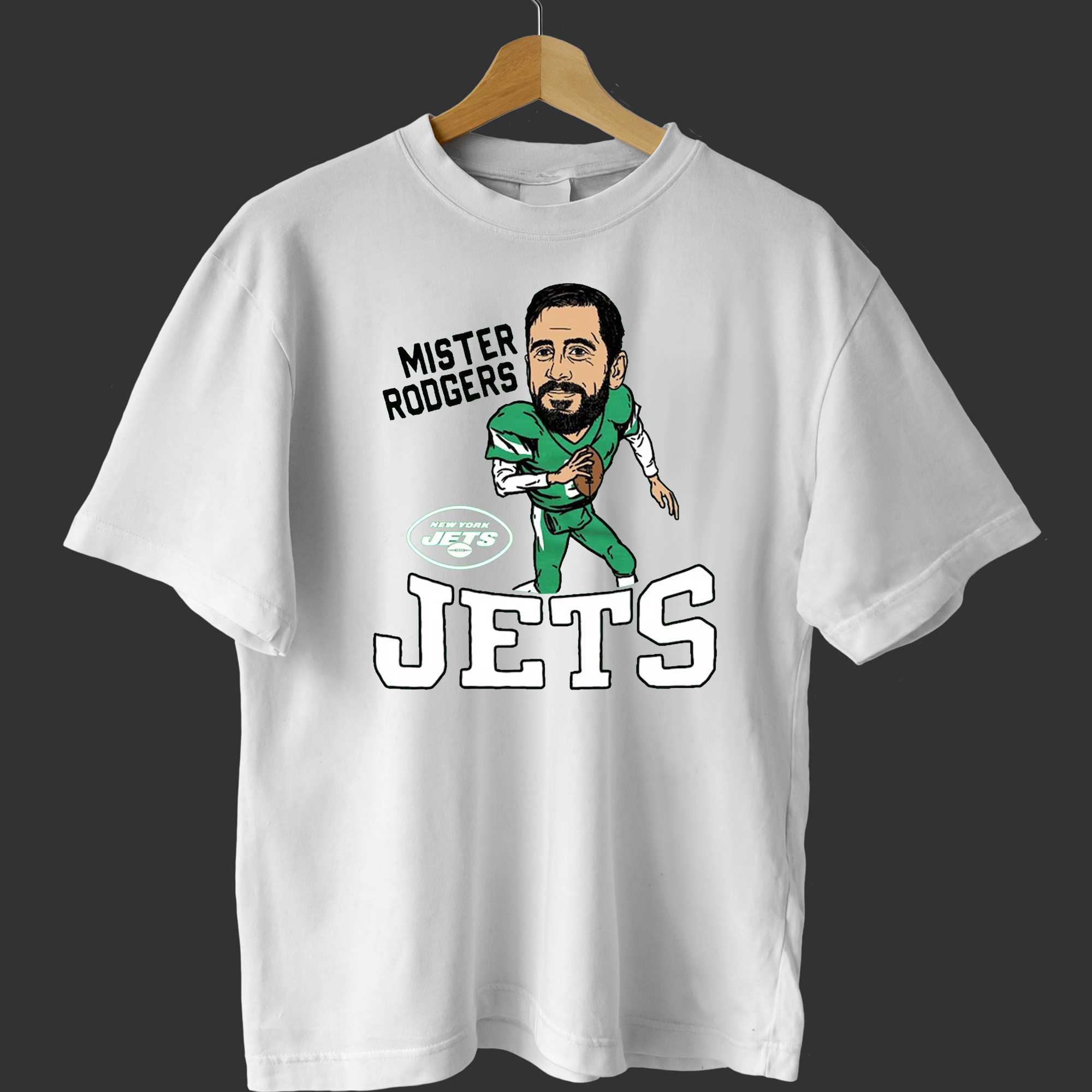 aaron rodgers new york jets homage caricature t shirt 1 1