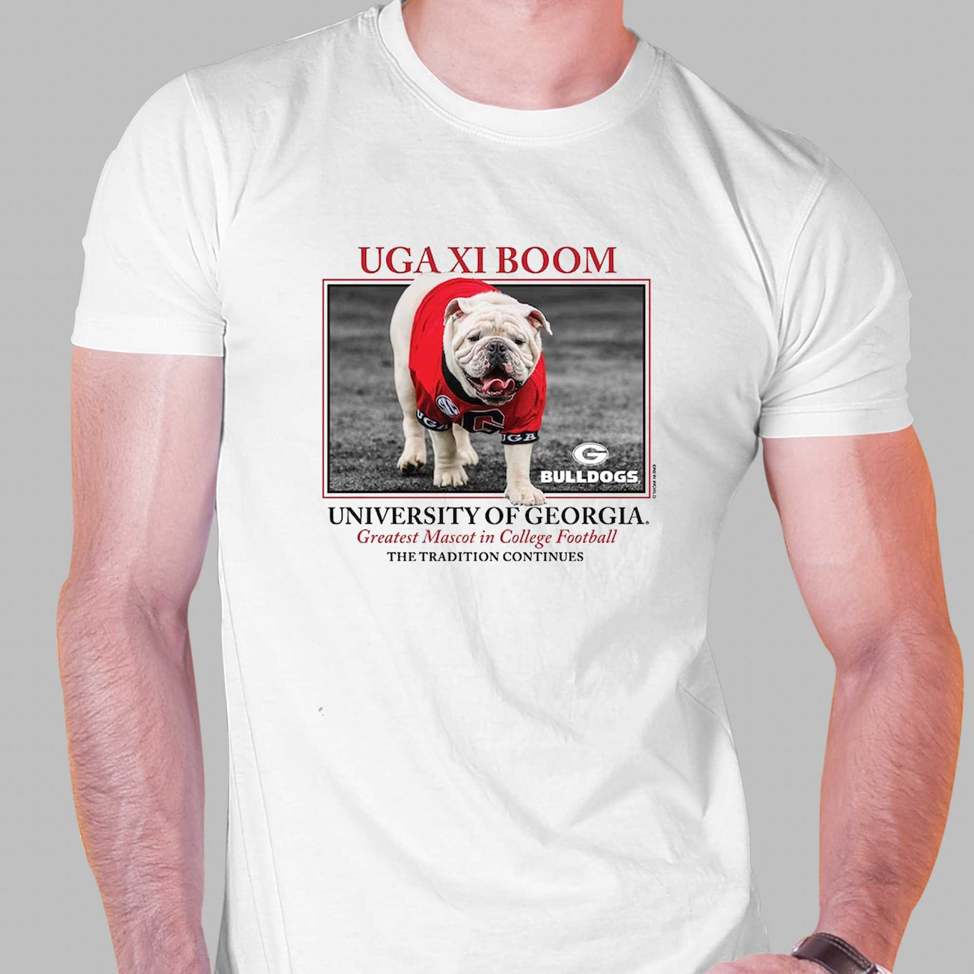 Men's White Georgia Bulldogs UGA XI Boom T-Shirt