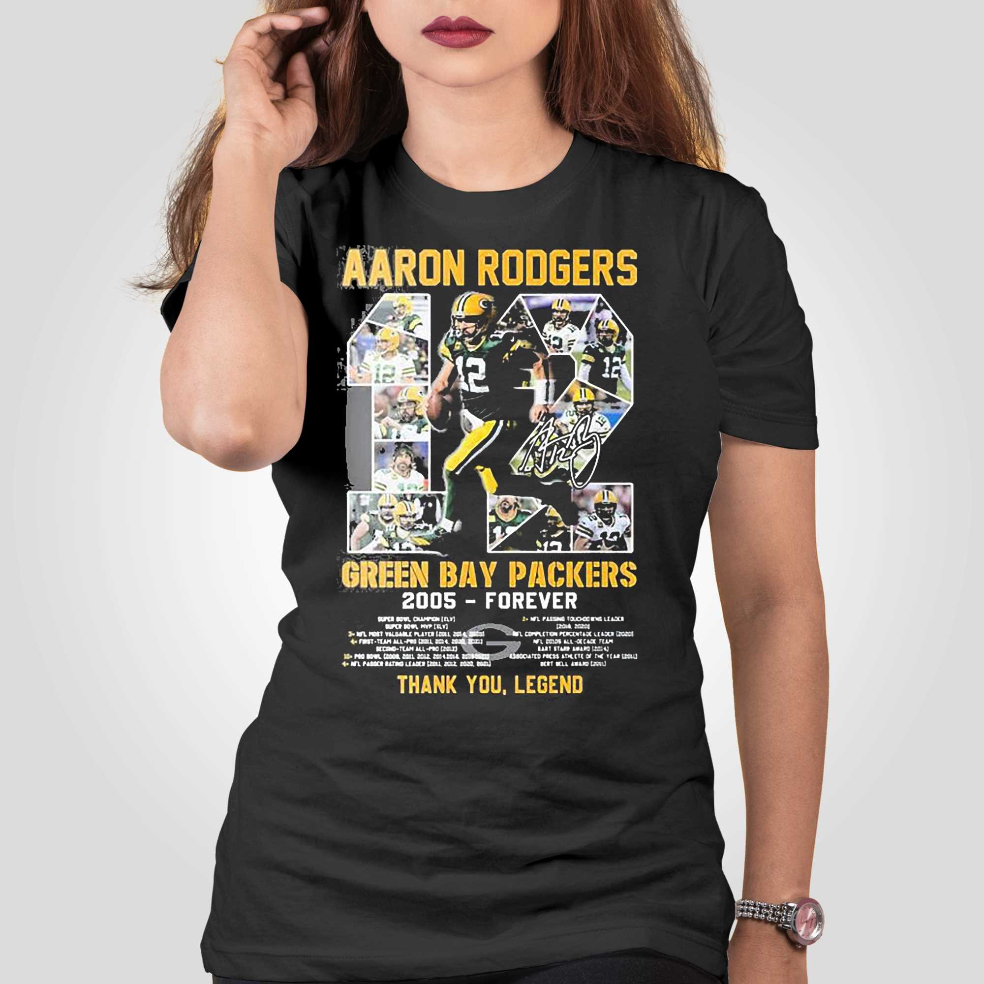 Thank You Legend Aaron Rodgers Green Bay Packers 2005-forever Signature  Shirt - Shibtee Clothing