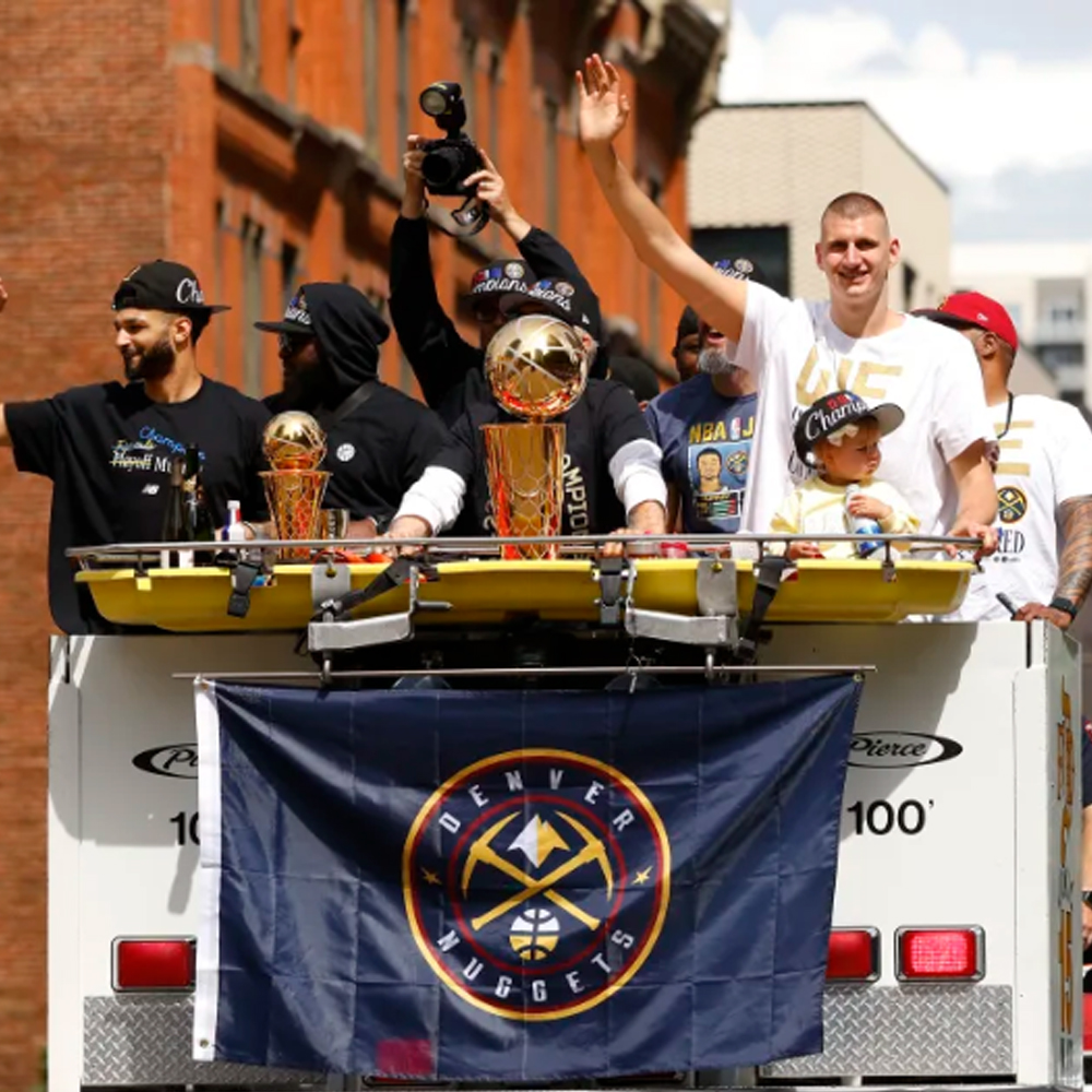 The Nuggets enjoyed themselves at their championship parade Thursday. Photo by Justin Edmonds Getty Images