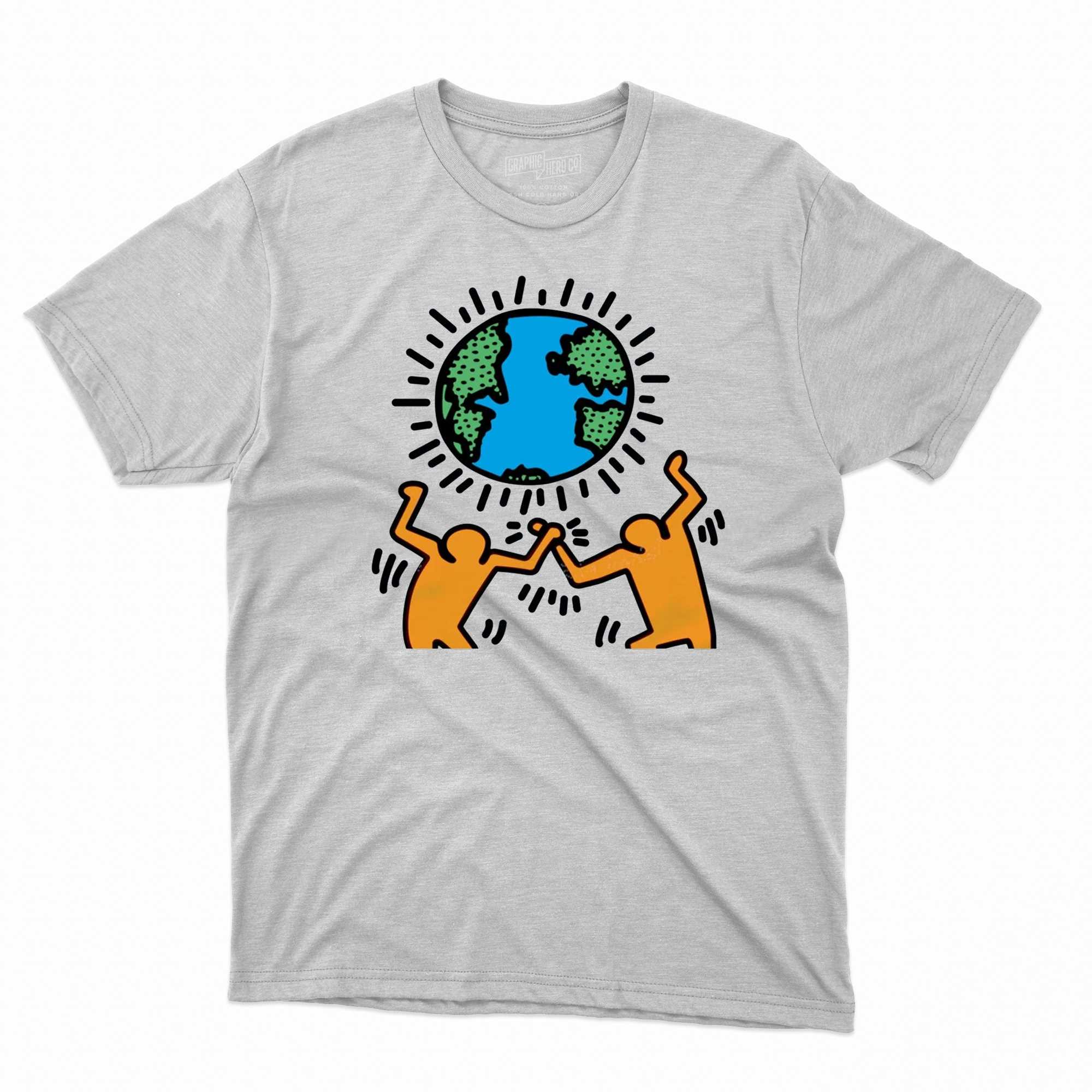 keith haring earth day artwork t shirt 1