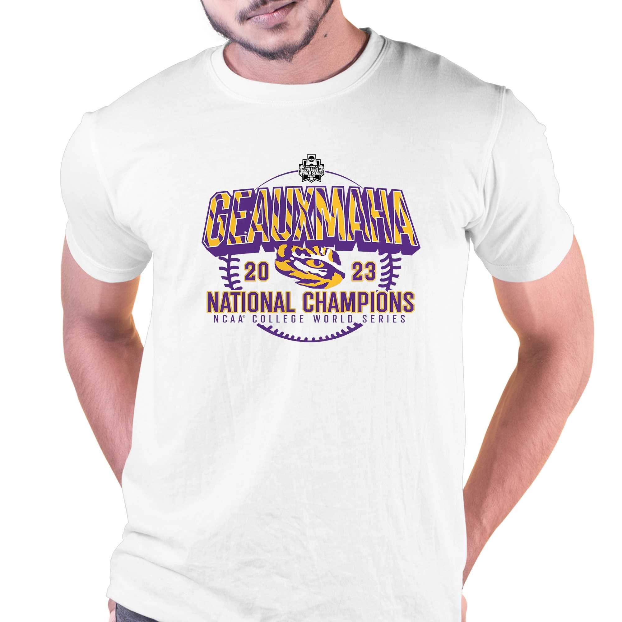 lsu tigers fanatics branded 2023 ncaa mens baseball college world series champions t shirt 1 1