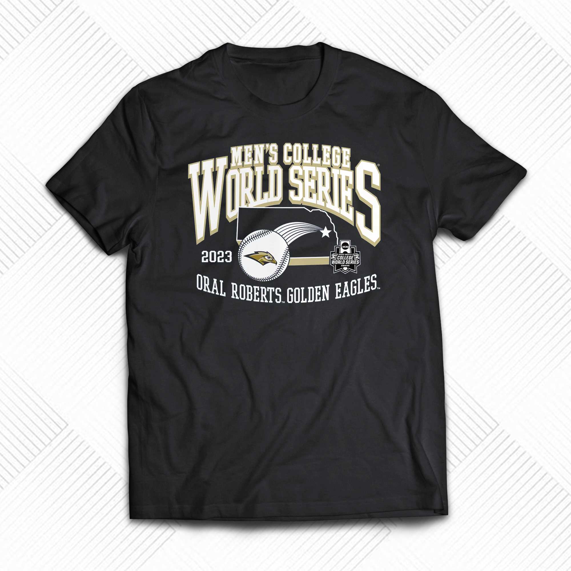 oral roberts golden eagles 2023 ncaa mens baseball college world series t shirt 1 1