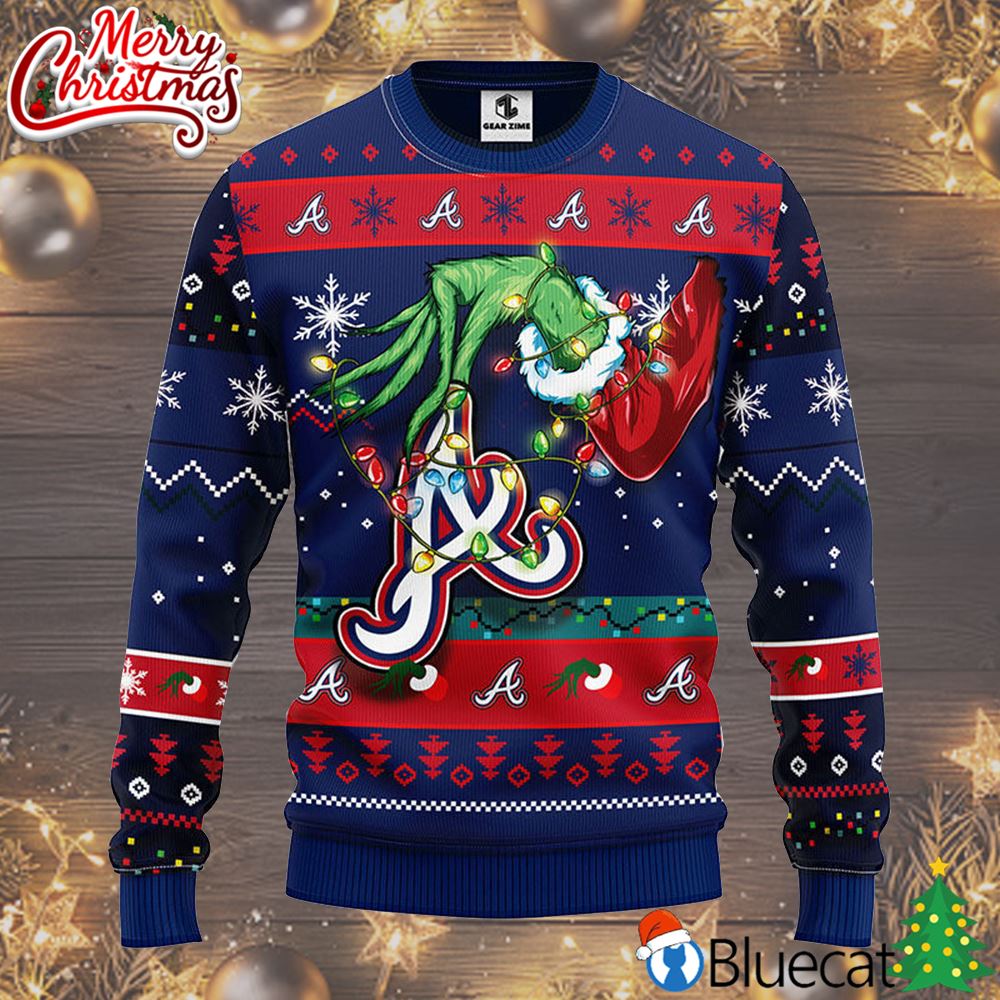 Atlanta Braves 2021 World Series Champions Grinch Ugly Christmas Sweater  Sweatshirt Holiday Party 2021 Plus Size For Men Women On Xmas Party -  Limotees