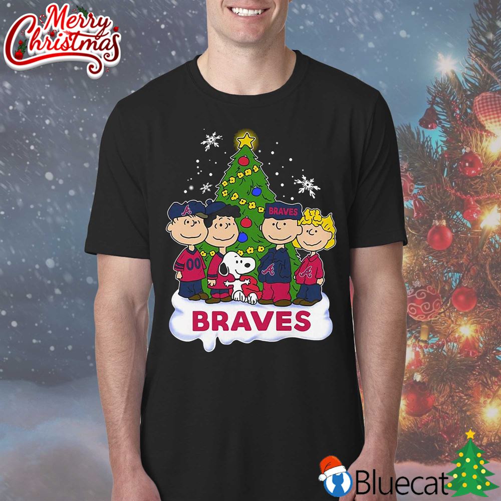 Atlanta Braves Snoopy Peanuts Christmas Shirt Hoodie - Bluecat