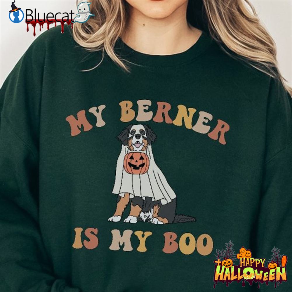 Dog Ghost Sweatshirt Bernese Mountain Dog Shirt Funny Halloween Ghost Dog Sweatshirt Halloween Dog Ghost Dog Shirt 
