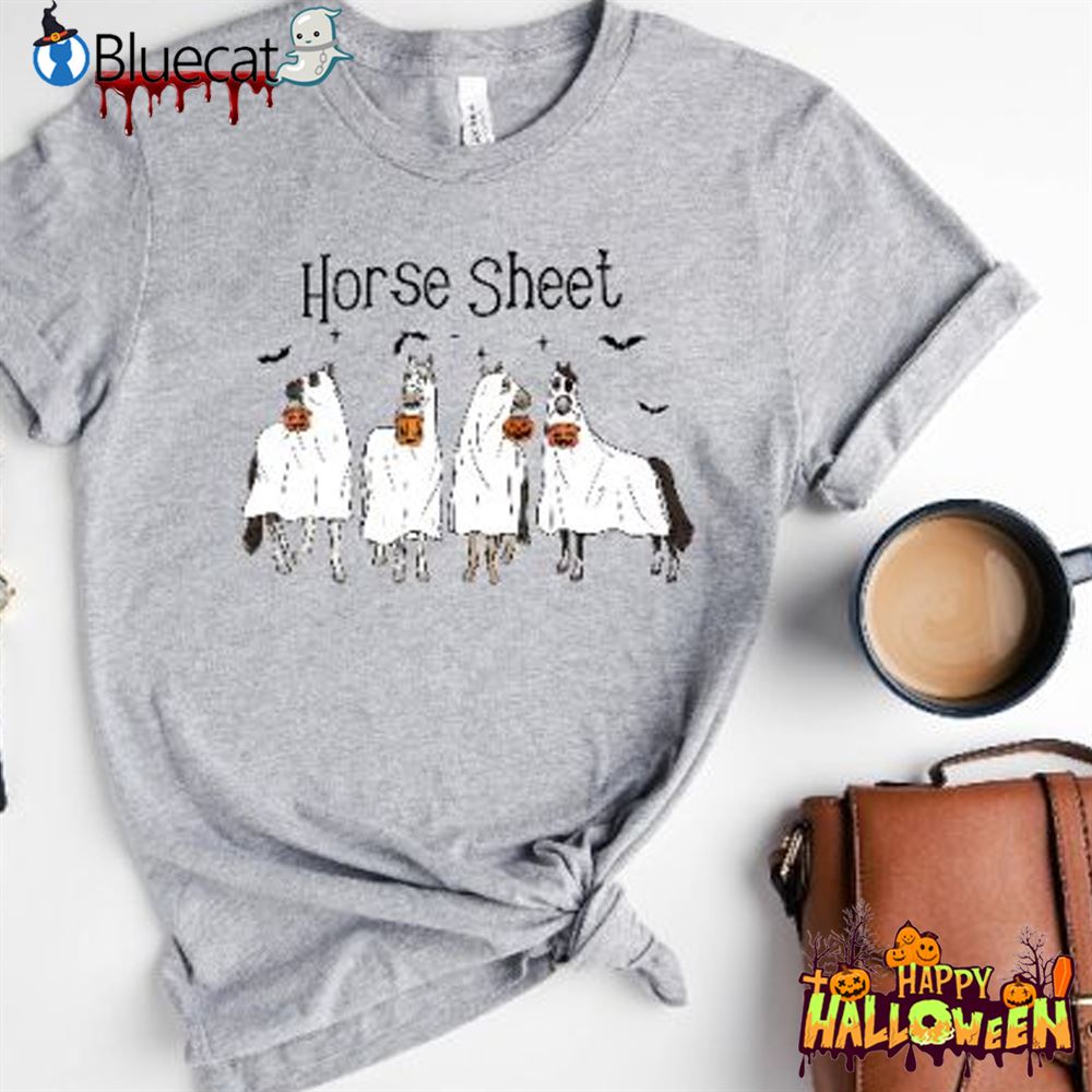 Horse Sheet Sweatshirt Halloween Ghost Horses Shirt Horse Lover Fall Gift Horse Ghost Costume Shirt 