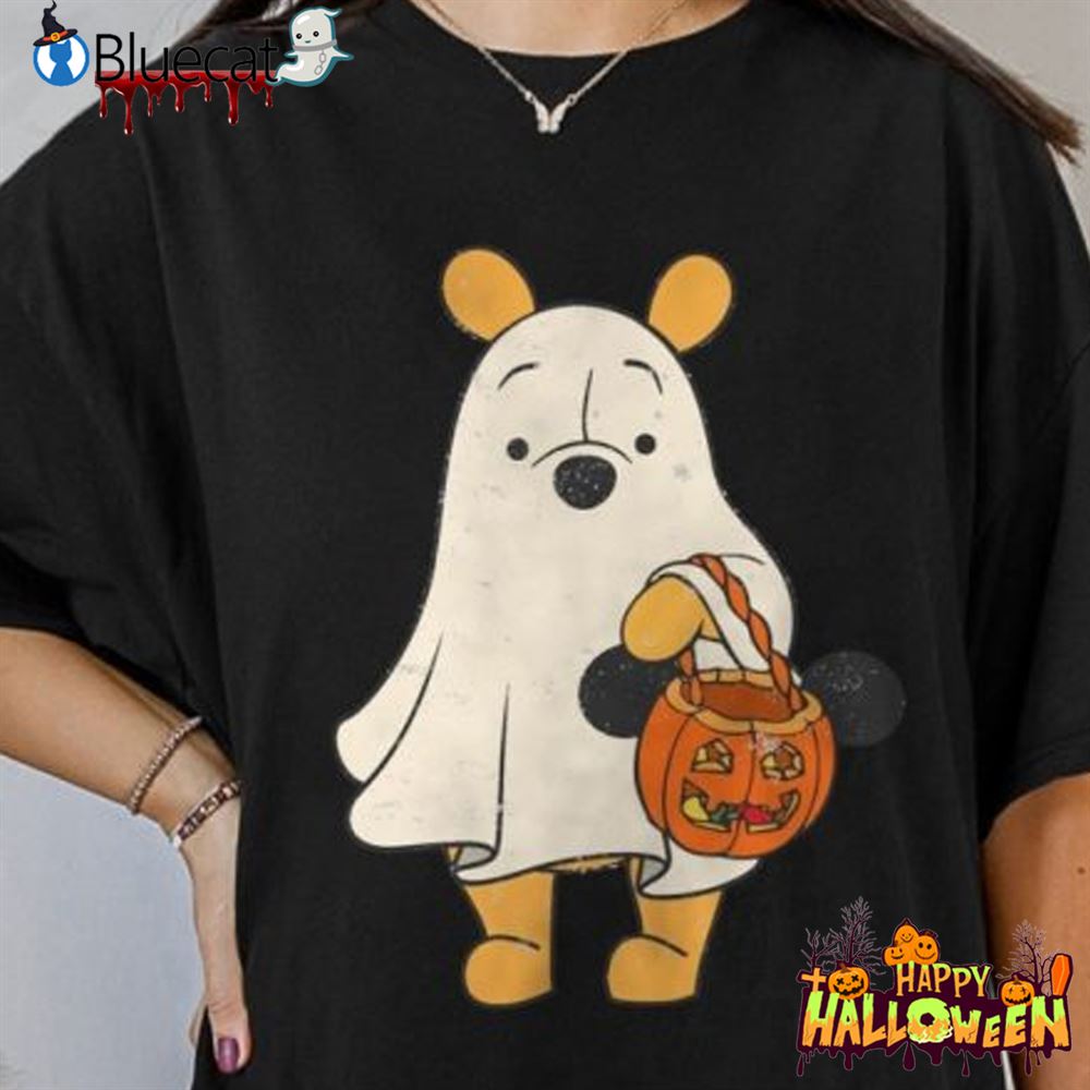 Retro Pooh Ghost Halloween Shirt Disney Spooky Season Shirt Mickey Not So Scary Halloween Party 