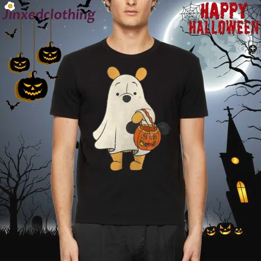 retro pooh ghost halloween shirt disney spooky season shirt mickey not so scary halloween party 1