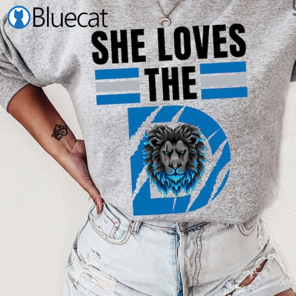 Official She Loves The D Funny Vintage Detroit Lions Detroit Lions