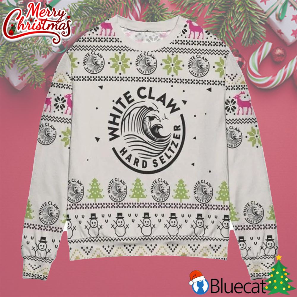 White Claw Hard Seltzer Snowman Womens Ugly Sweater 