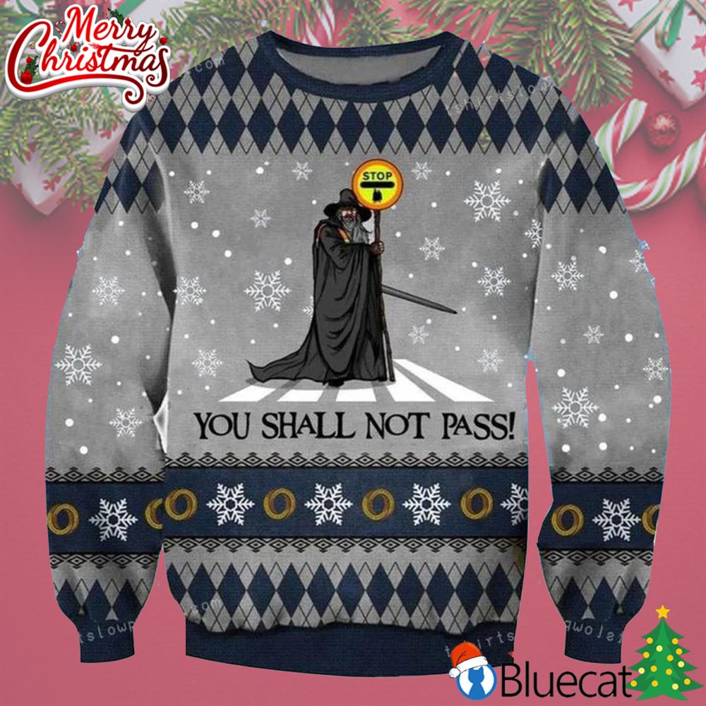 You Shall Not Pass Gandalf Christmas Party Ugly Sweater 