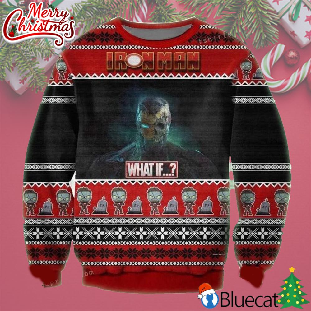 Zombie Iron Man What If Ugly Sweater Christmas Party 