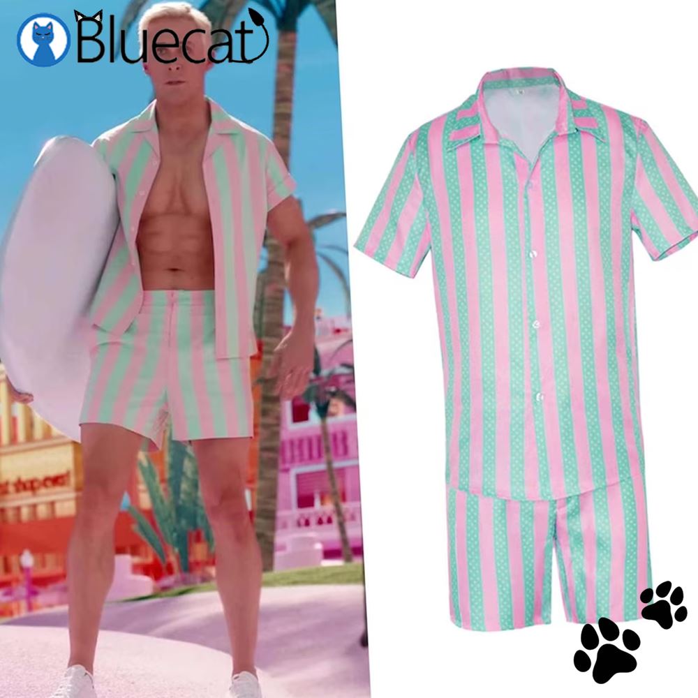 HAWEE Ken Costume Adult Men Doll Movie 2023 Ken Cosplay Beach Costumes  Suits Shirt Shorts Outfits for Halloween Party 