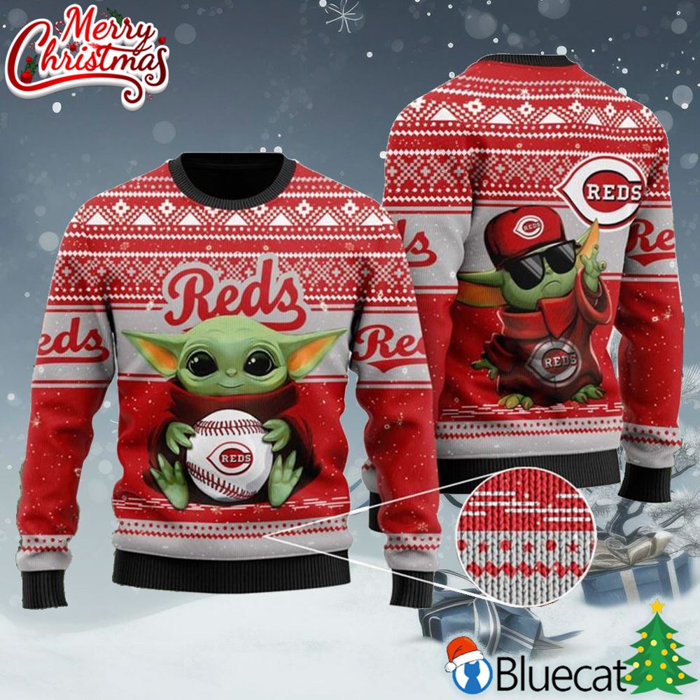 Baby Yoda New York Yankees Ugly Sweater Christmas Party - Bluecat