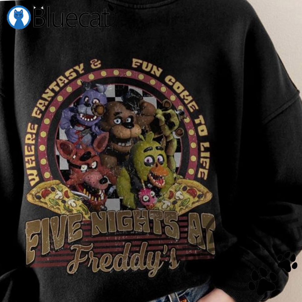 Five Nights At Freddys T-Shirt Vintage FNAF Horror Halloween