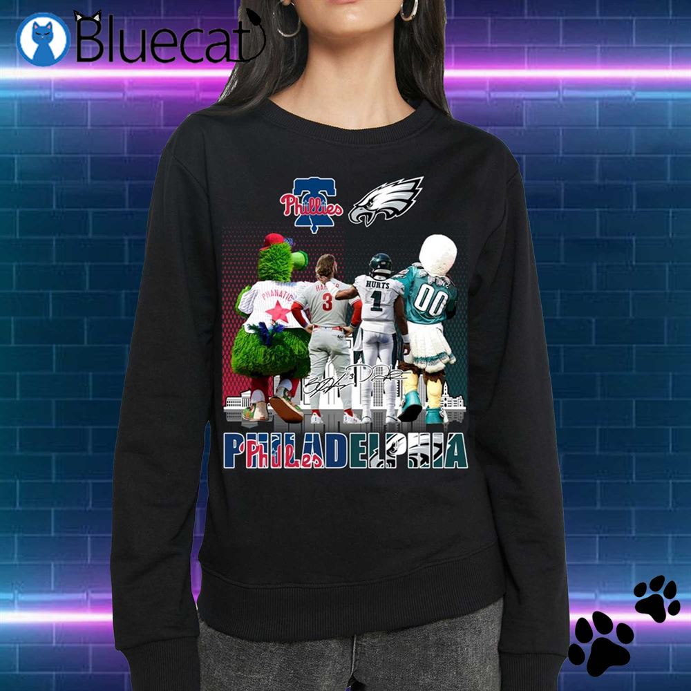 Just A Women Who Love Her Philadelphia Eagles And Phillies Shirt - Bluecat