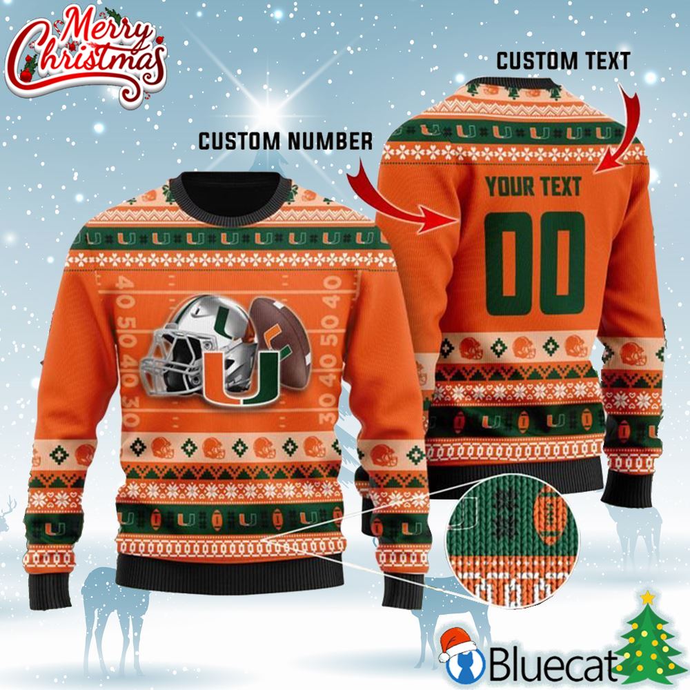 Miami Hurricanes Custom Ugly Sweater Christmas