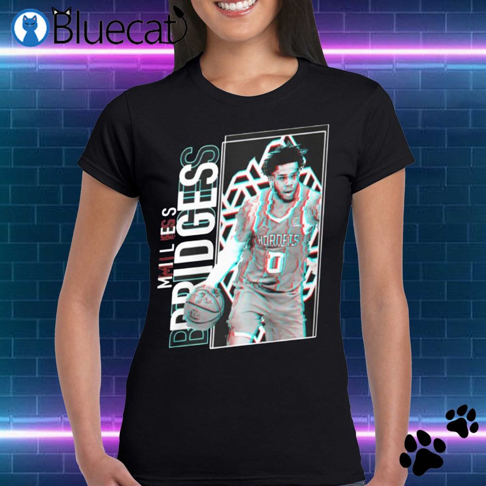 Miles Bridges 0 Charlotte Hornets Basketball 2023 T-shirt - Bluecat