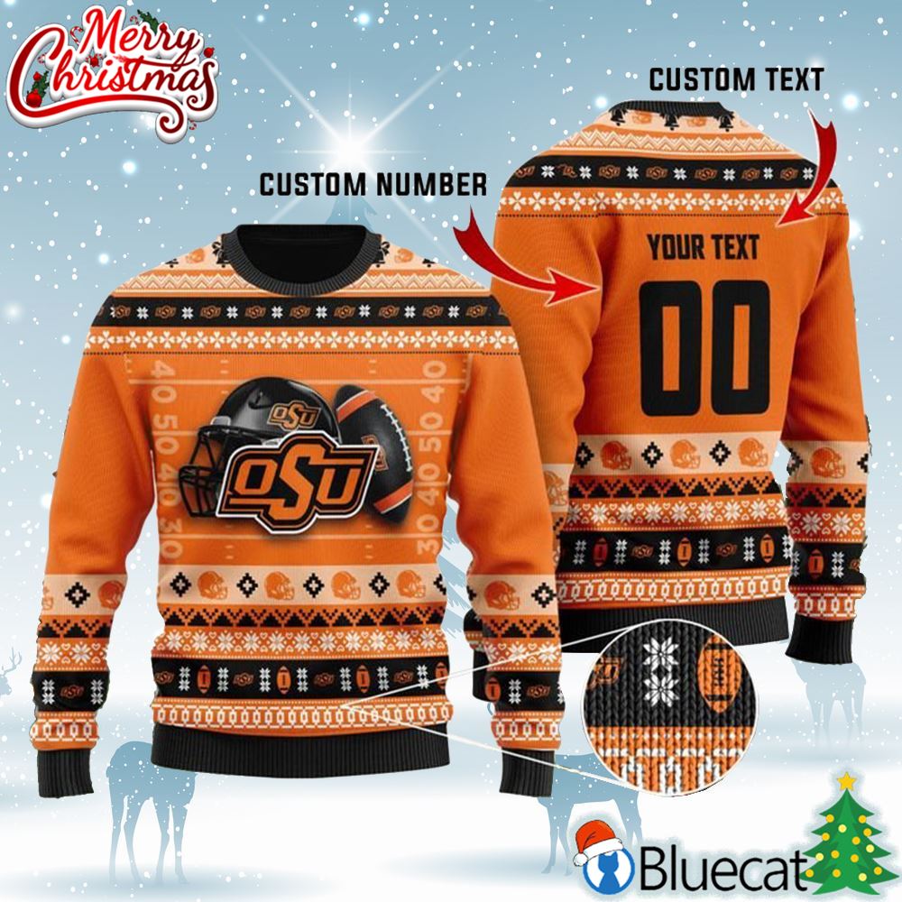 Oklahoma State Cowboys Custom Ugly Sweater Christmas