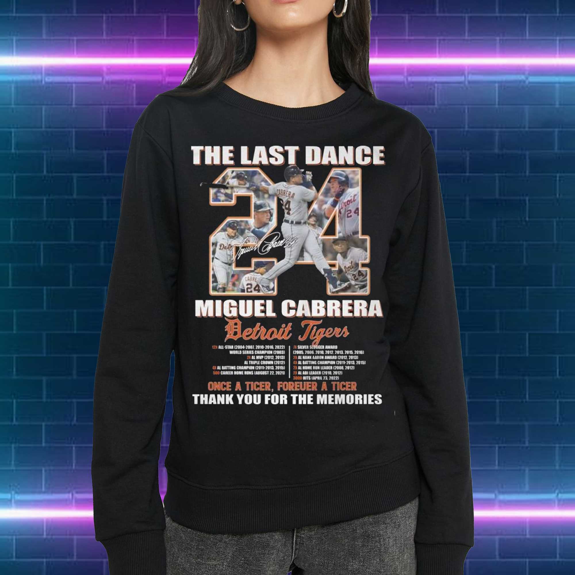 Thank You Miguel Cabrera We Will Never Forget Watching You Play MLB T-Shirt  - Binteez