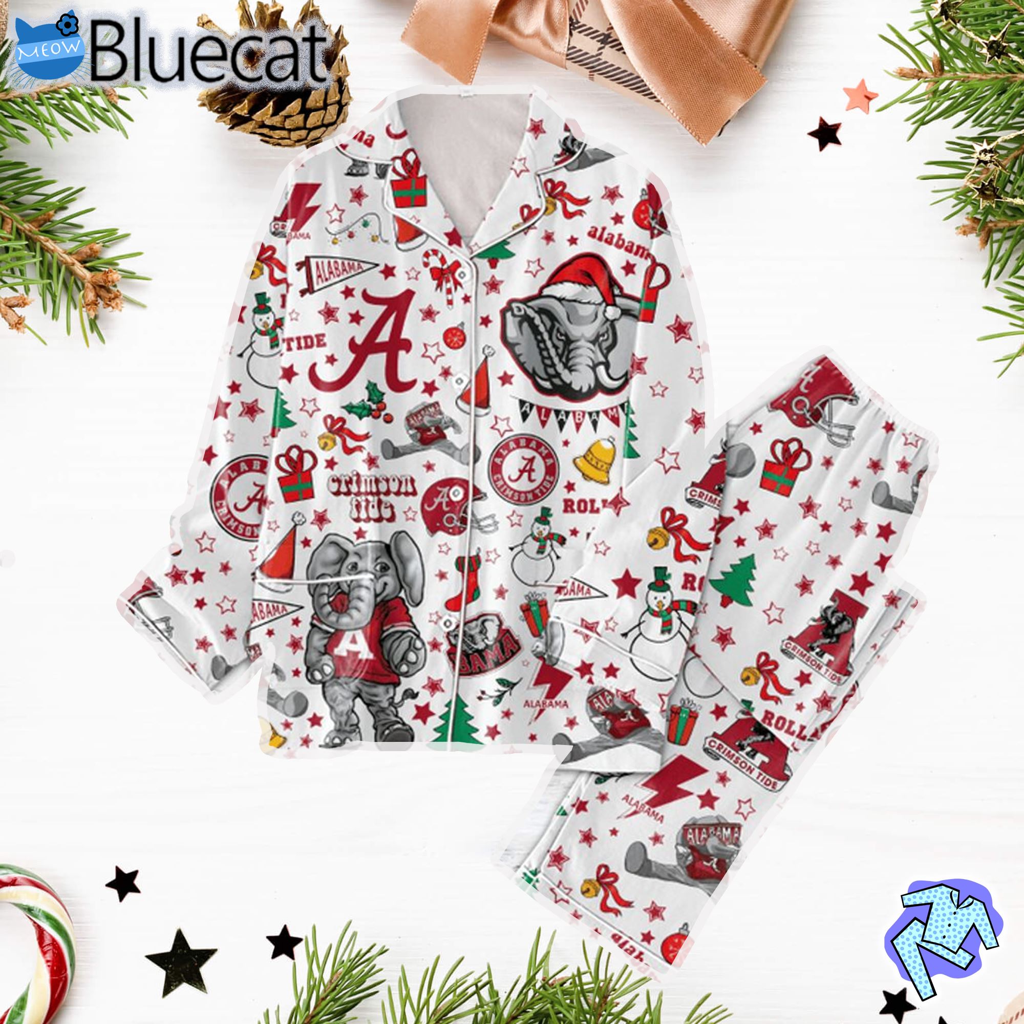 Alabama Crimson Tide Merry Christmas Pajamas Set