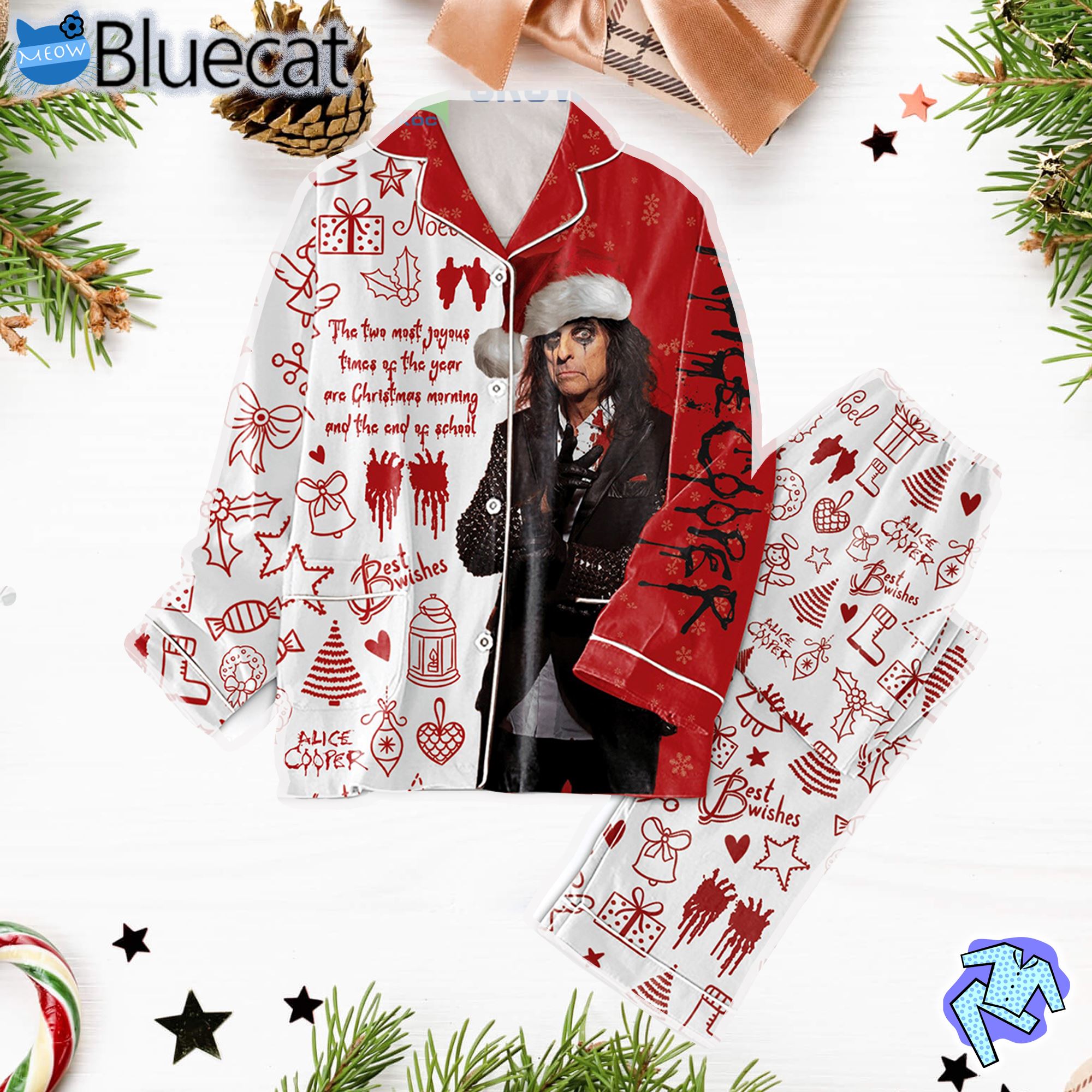 Alice Cooper Best Wishes For Christmas Pajamas Set 