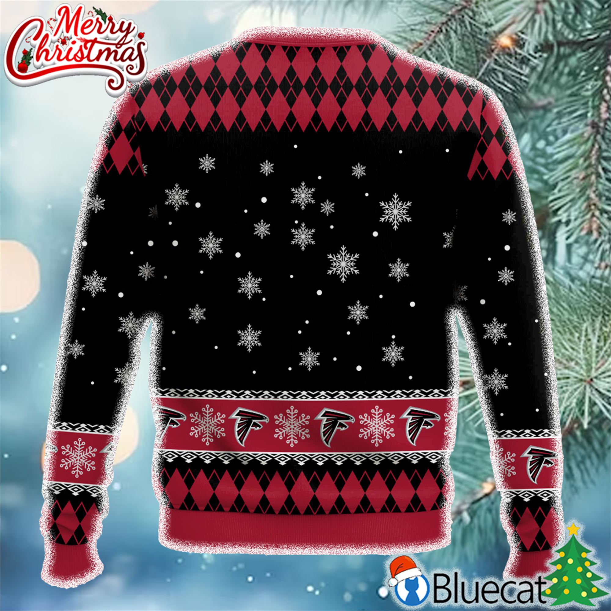 Atlanta Falcons Merry Kissmyass Christmas Ugly Sweater 3d 
